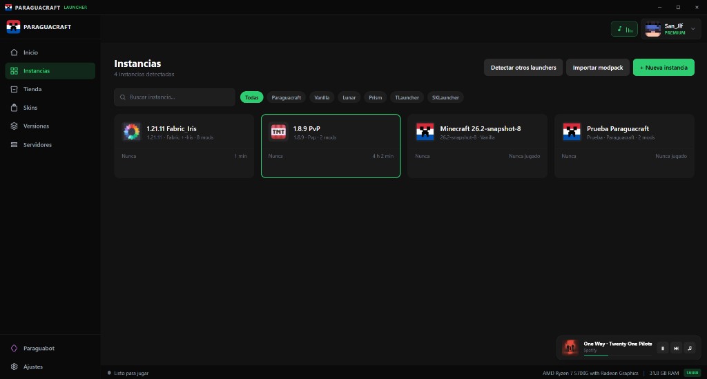 Paraguacraft — Instancias